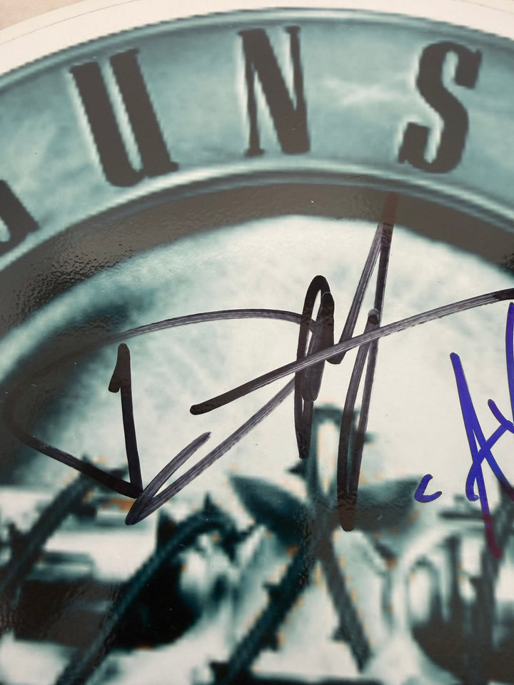 Guns n' Roses Slash, Axl Rose, Duff, Steven Adler, Izzy Stradlin one-of-a-kind drumhead signed with proof