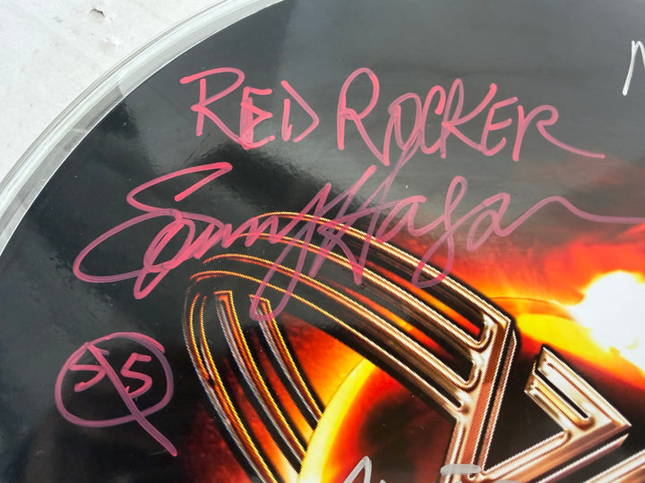 Van Halen David Lee Roth , Sammy Hagar, Eddie & Alex Van Halen MIchael Anthony one-of-a-kind drumhead signed with proof