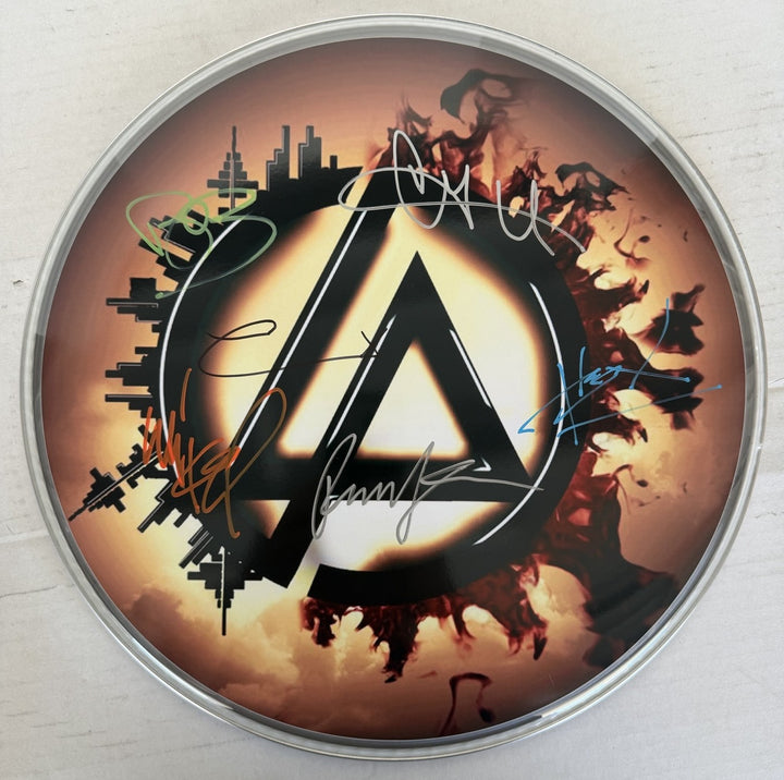 Chester Bennington Linkin Park one-of-a-kind drumhead signed with proof