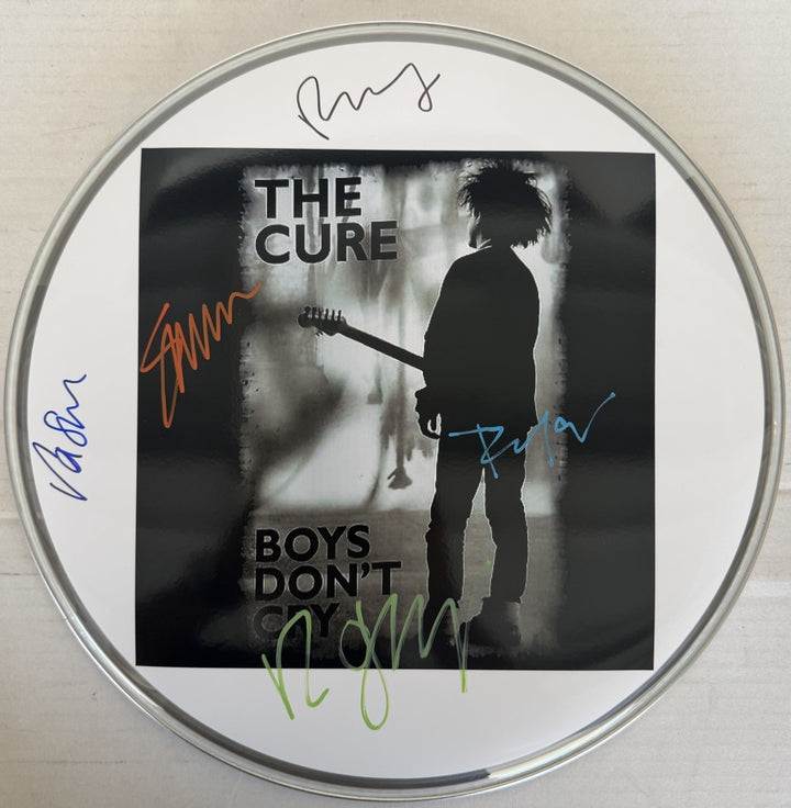 Robert Smith and The Cure one-of-a-kind drumhead signed with proof