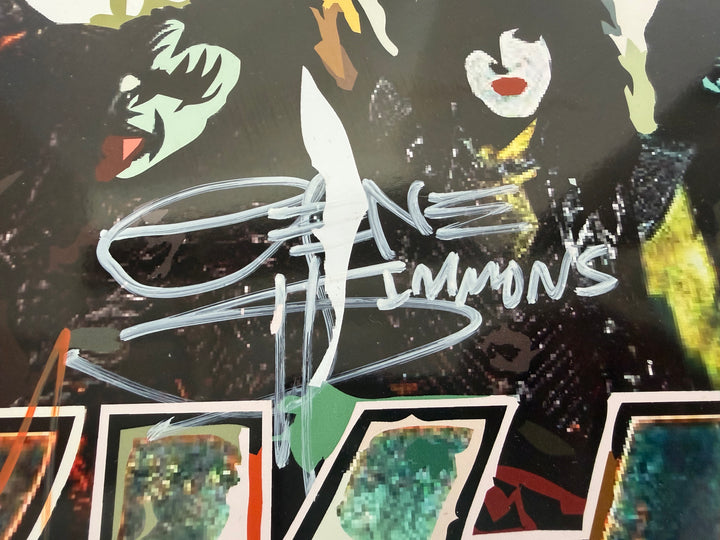Kiss Gene Simmons, Paul Stanley, Peter Chris, Ace Frehley one-of-a-kind drumhead signed with proof