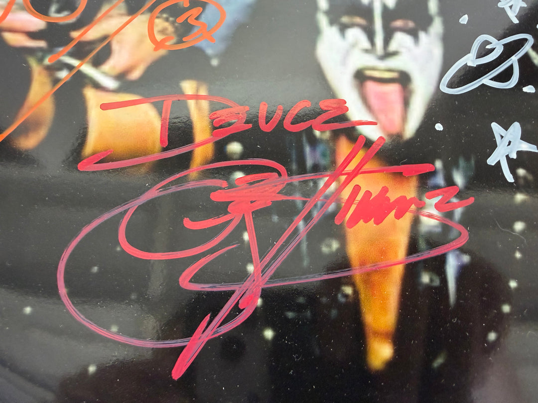 Gene Simmons, Paul Stanley, Peter Criss, Ace Frehley one-of-a-kind drumhead signed with proof