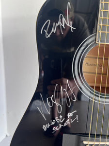 Robert Smith, Simon Gallup, Roger O'Donnell & Perry Bamonte The Cure full size acoustic guitar signed with proof