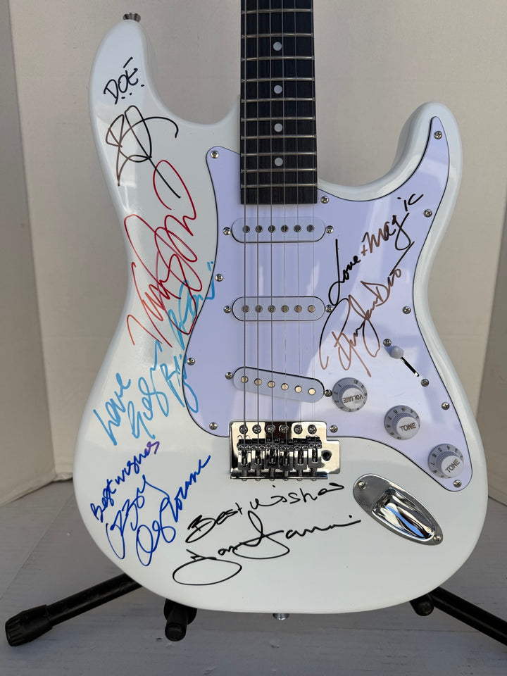 Ronnie James Dio Ozzy Osbourne Tony Iommi Bill Ward Geezer Butler Black Sabbath electric guitar signed with proof