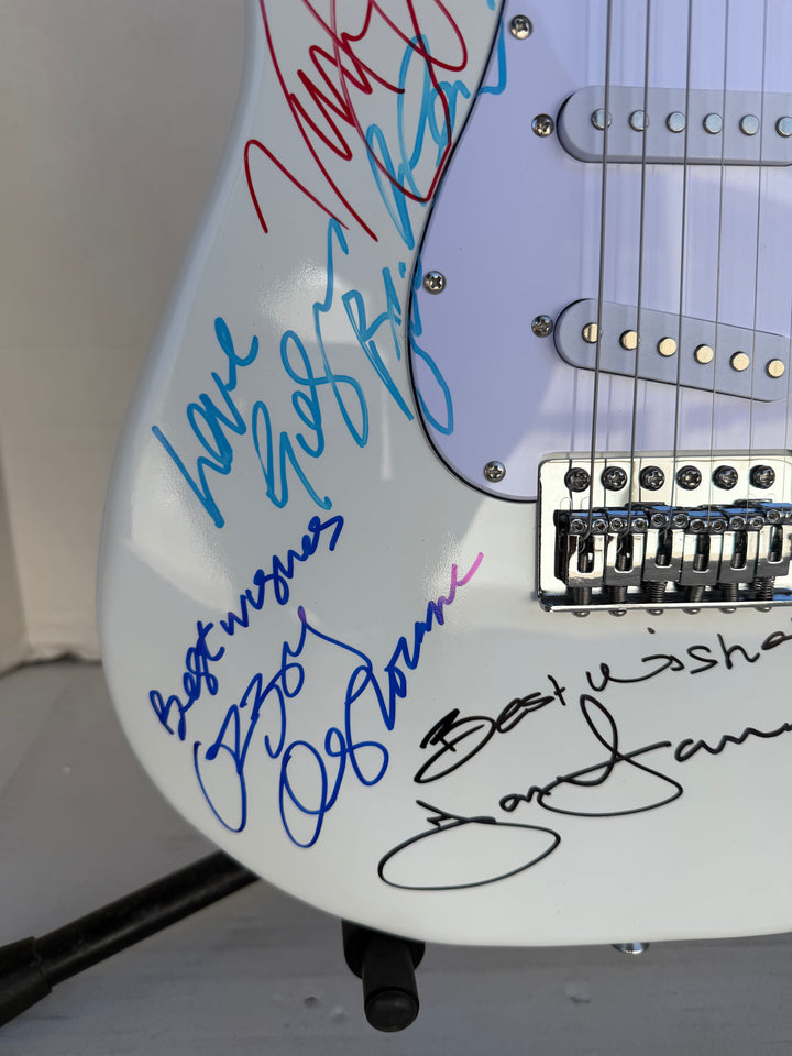 Ronnie James Dio Ozzy Osbourne Tony Iommi Bill Ward Geezer Butler Black Sabbath electric guitar signed with proof
