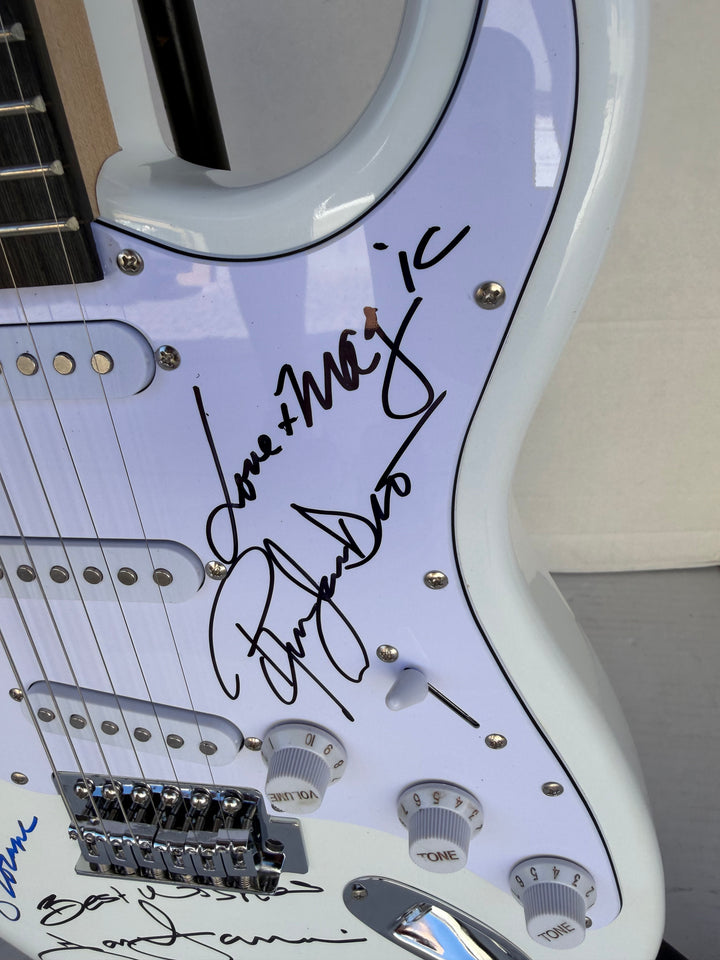 Ronnie James Dio Ozzy Osbourne Tony Iommi Bill Ward Geezer Butler Black Sabbath electric guitar signed with proof