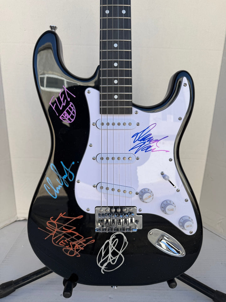 Red Hot Chili Peppers Anthony Kiedis Flea Chad Smith full size electric guitar signed with proof