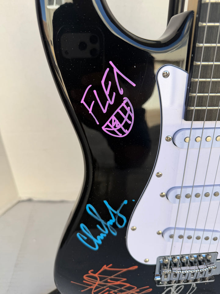 Red Hot Chili Peppers Anthony Kiedis Flea Chad Smith full size electric guitar signed with proof