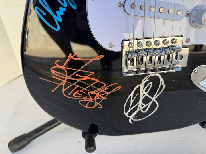 Red Hot Chili Peppers Anthony Kiedis Flea Chad Smith full size electric guitar signed with proof