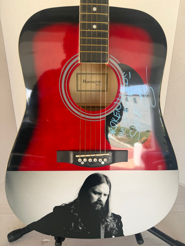 Chris Stapleton signed and inscribed "Broken Halos that used to shine" One of a Kind full size acoustic guitar signed with proof