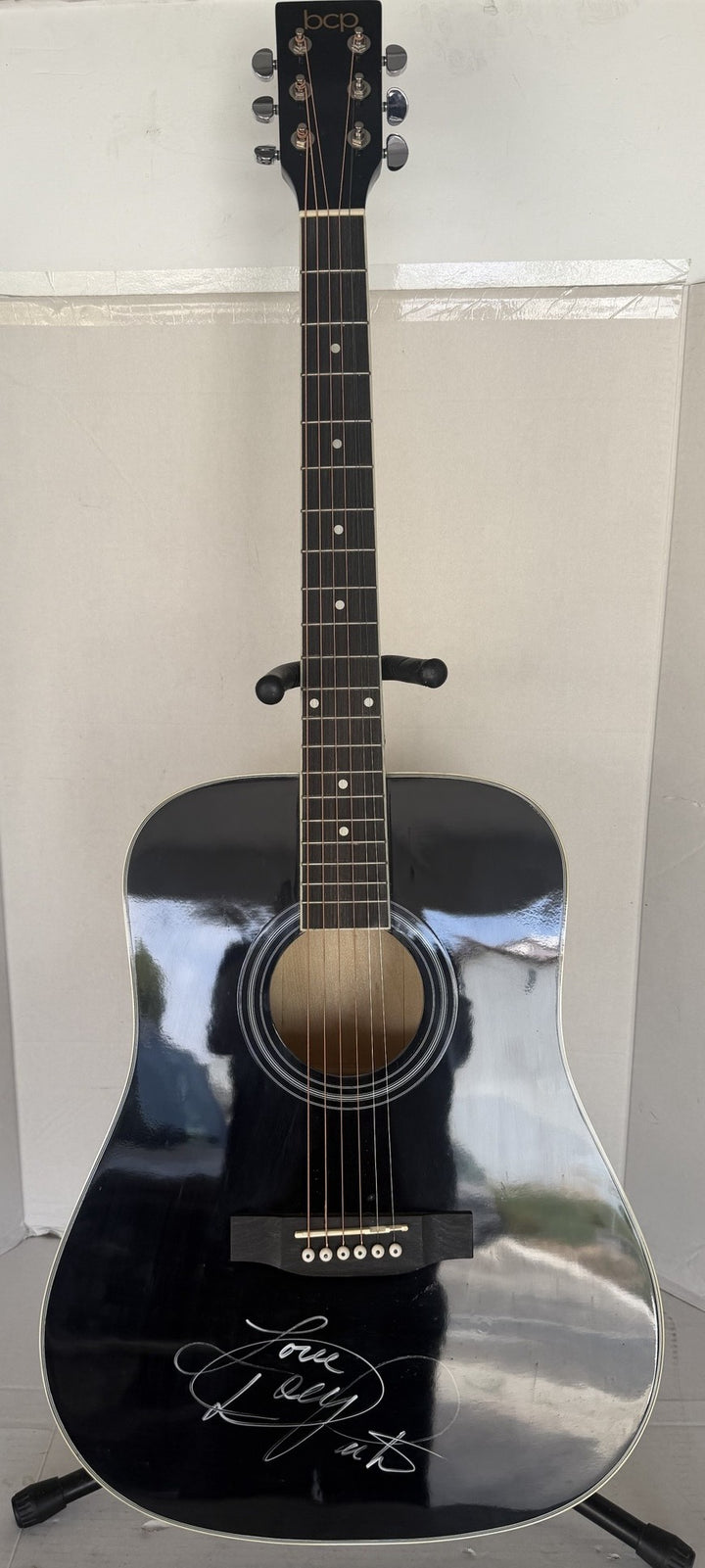 Dolly Parton full size acoustic guitar signed with proof
