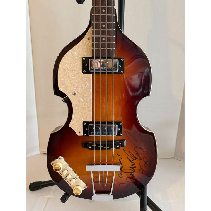Paul McCartney The Beatles Hofner left-handed bass guitar signed with proof and inscription/ drawing
