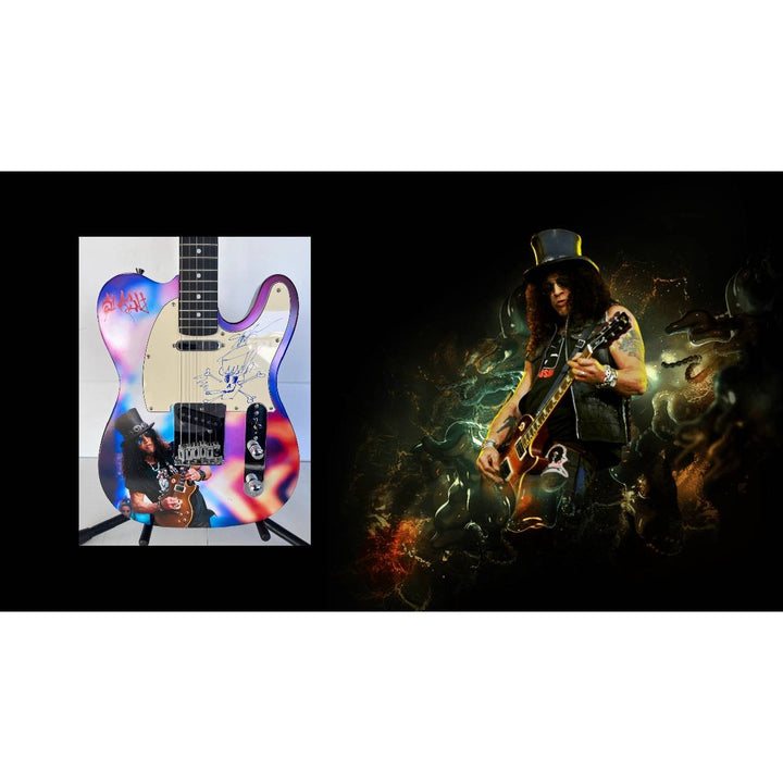 Saul Hudson "Slash " of Guns N Roses "One of A Kind " full size relecaster electric guitar signed with proof.