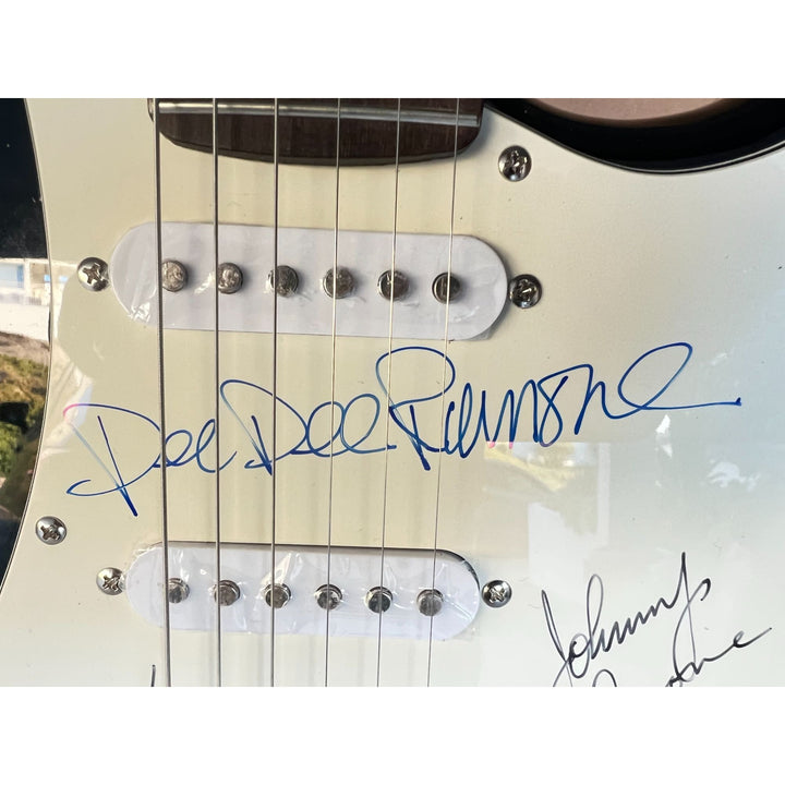 The Ramones Johnny, Dee Dee, Marky, & Joey Ramone full size Stratocaster electric guitar signed with proof