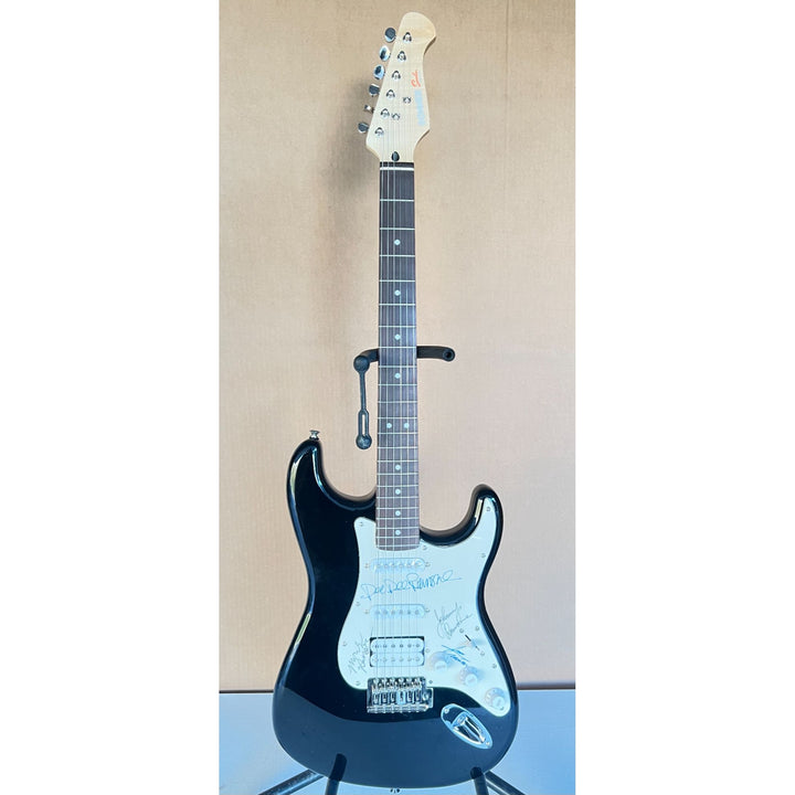 The Ramones Johnny, Dee Dee, Marky, & Joey Ramone full size Stratocaster electric guitar signed with proof