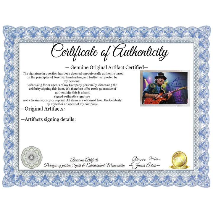 Carlos Santana 5x7 photo signed with proof