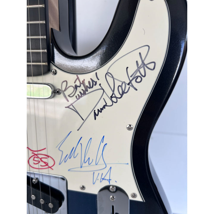 Eddie and Alex Van Halen Sammy Hagar, David Lee Roth Michael Anthony signed telecaster full size electric guitar.