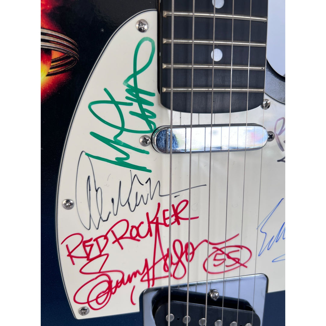 Eddie and Alex Van Halen Sammy Hagar, David Lee Roth Michael Anthony signed telecaster full size electric guitar.