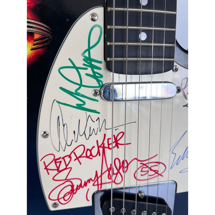 Eddie and Alex Van Halen Sammy Hagar, David Lee Roth Michael Anthony signed telecaster full size electric guitar.