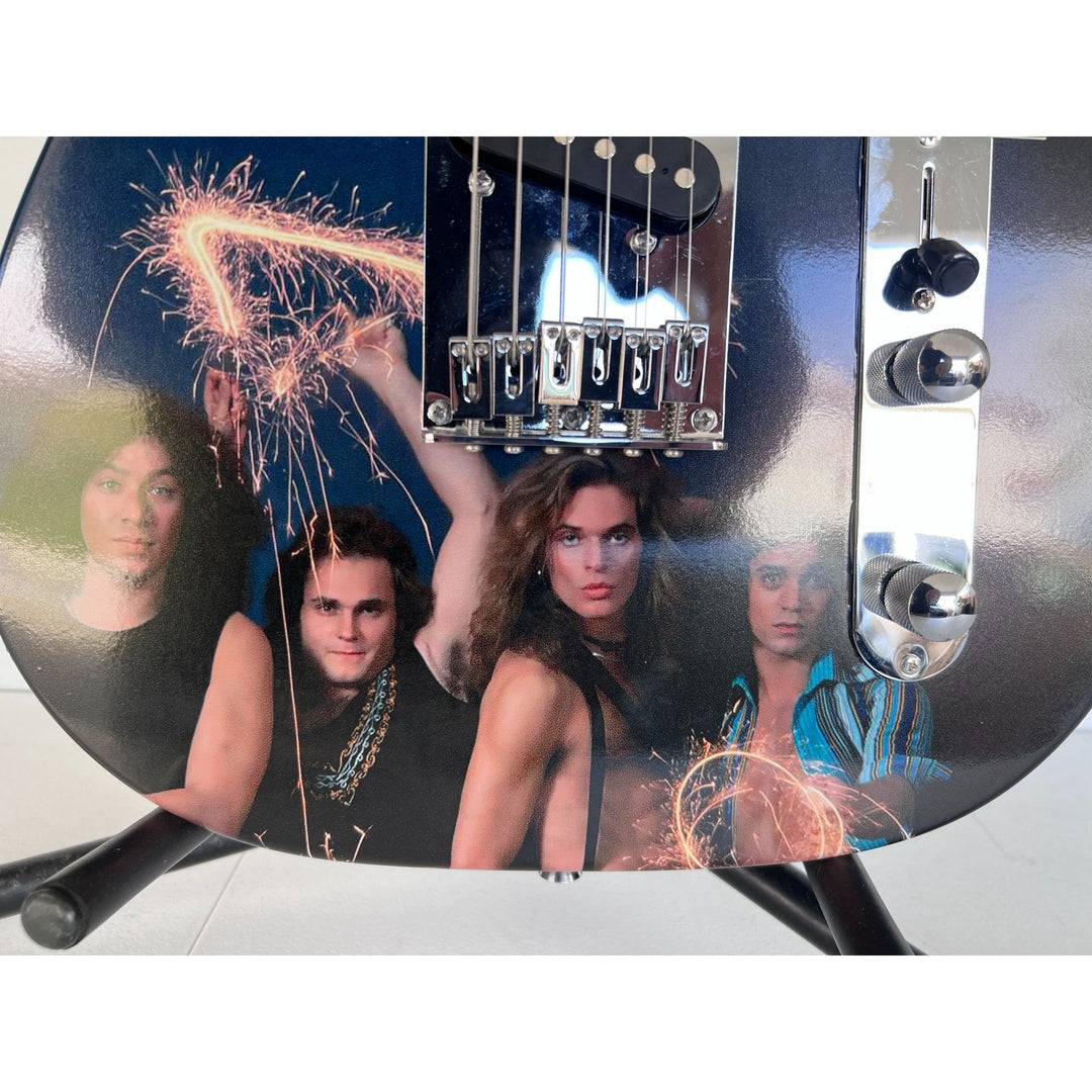 Eddie and Alex Van Halen Sammy Hagar, David Lee Roth Michael Anthony signed telecaster full size electric guitar.