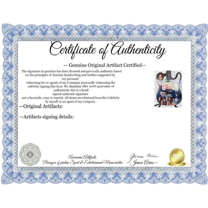 Eddie and Alex Van Halen Sammy Hagar, David Lee Roth Michael Anthony signed telecaster full size electric guitar.