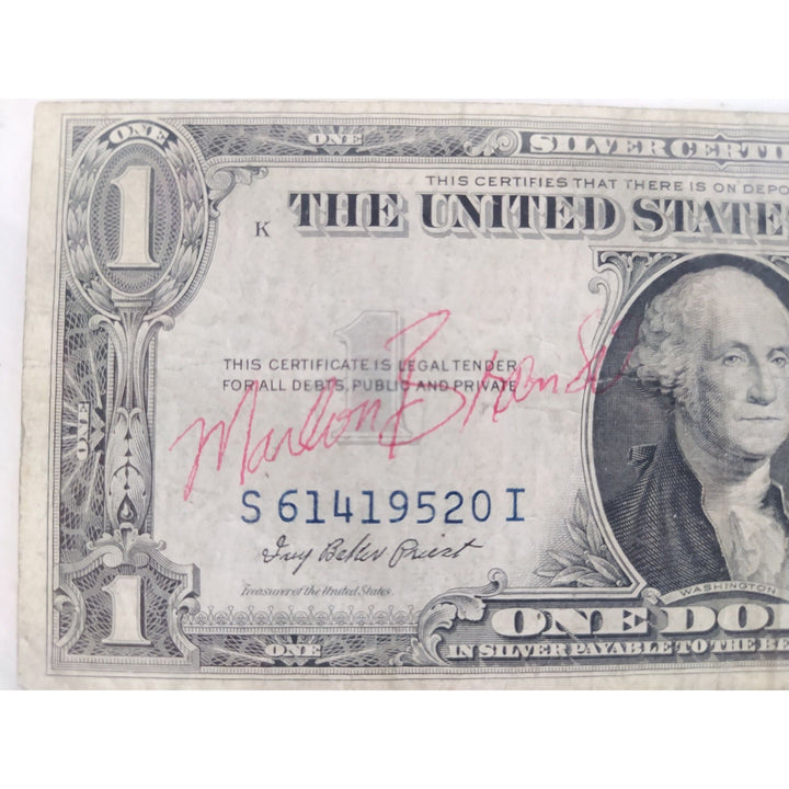 Marlon Brando 1939 Silver Certificate genuine vintage US currency Awesome Artifacts