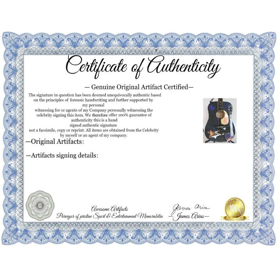 Prince Rogers Nelson   one of a kind full size acoustic guitar signed with poof.