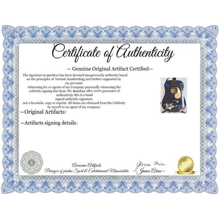 Prince Rogers Nelson   one of a kind full size acoustic guitar signed with poof.