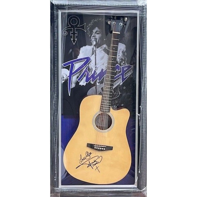 Prince Rogers Nelson   one of a kind full size acoustic guitar signed with poof.