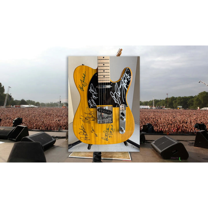 Bruce Springsteen Clarence Clemons and the E street band Telecaster electric guitar signed with proof.