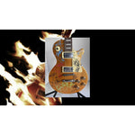 Load image into Gallery viewer, Deftones, Korn, Tool. Limp Bizkit &amp; System of the Down Gold Les Paul electric guitar signed with proof
