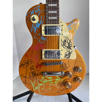 Load image into Gallery viewer, Deftones, Korn, Tool. Limp Bizkit &amp; System of the Down Gold Les Paul electric guitar signed with proof
