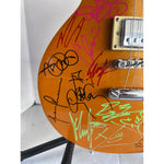 Load image into Gallery viewer, Deftones, Korn, Tool. Limp Bizkit &amp; System of the Down Gold Les Paul electric guitar signed with proof
