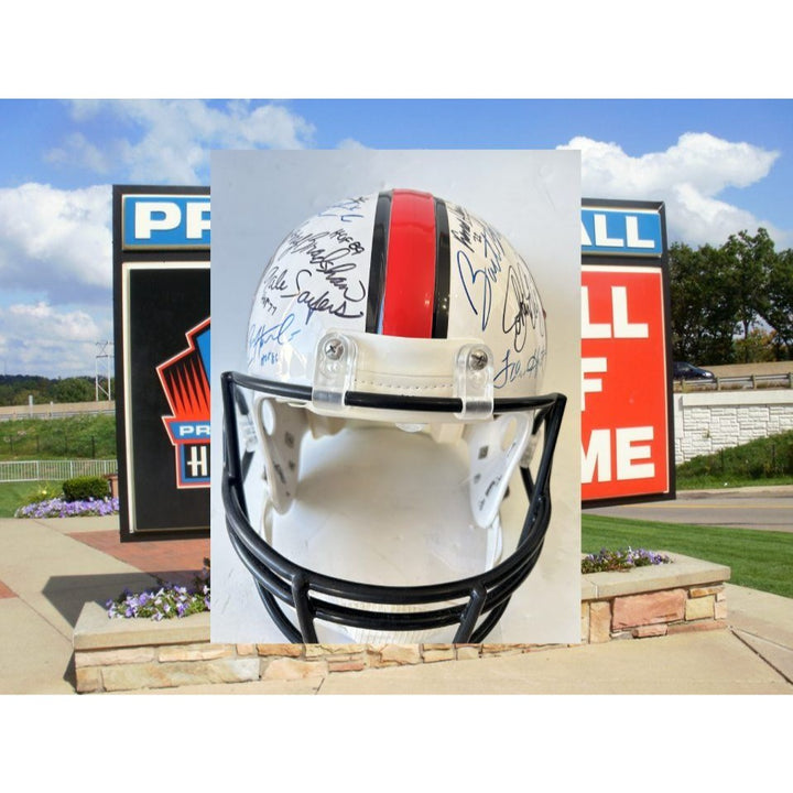 NFL Riddell Pro model Hall of Fame logo helmet signed by 30 plus HOFERS with proof $8995