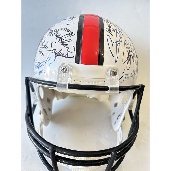NFL Riddell Pro model Hall of Fame logo helmet signed by 30 plus HOFERS with proof $8995