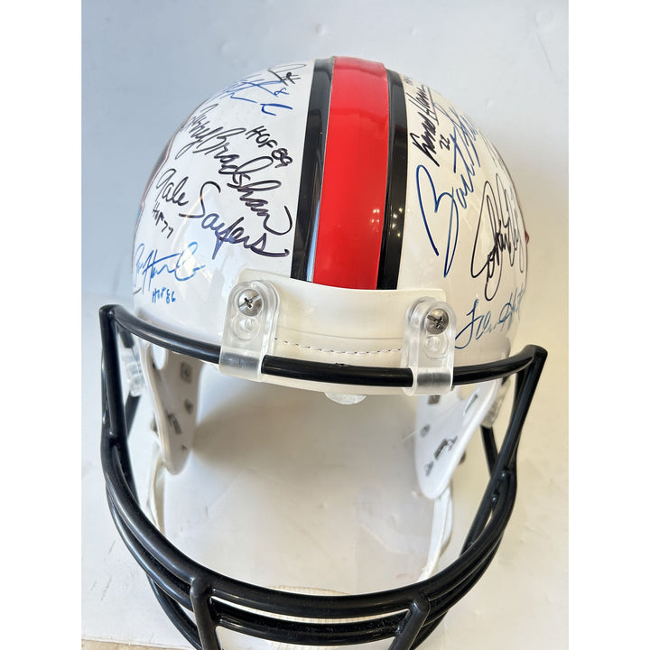 NFL Riddell Pro model Hall of Fame logo helmet signed by 30 plus HOFERS with proof $8995