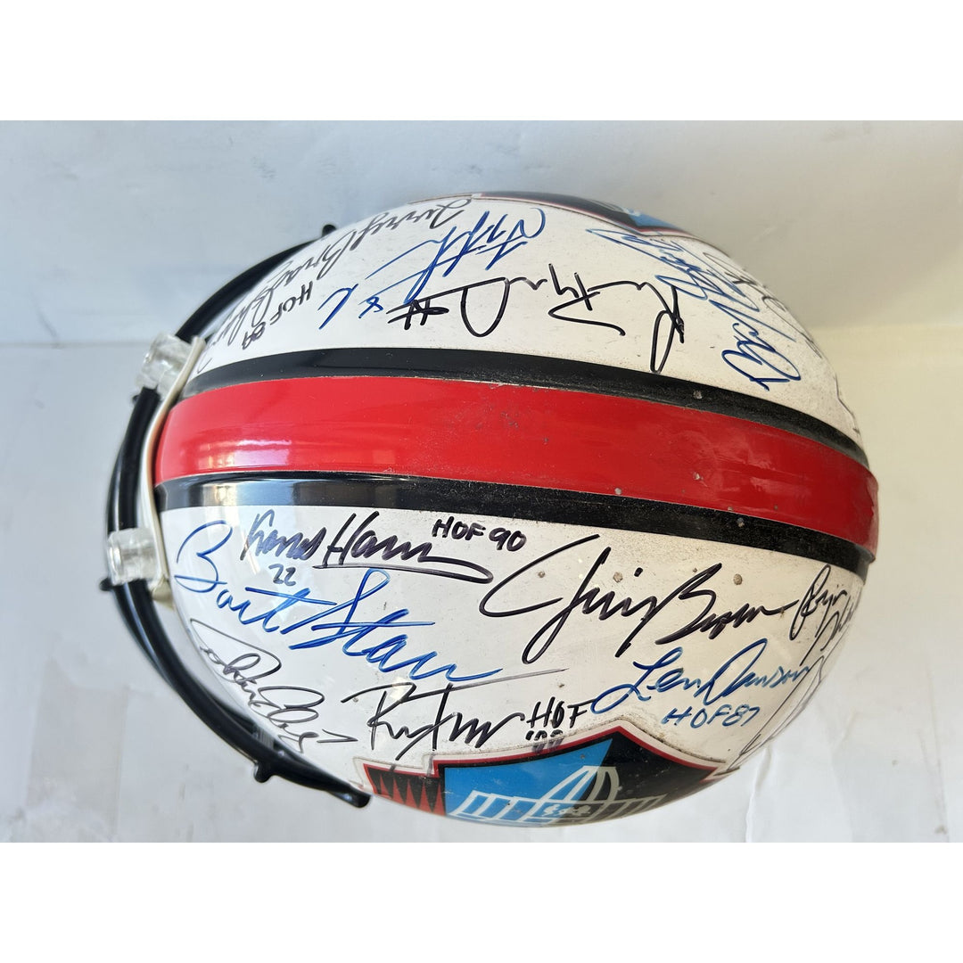 NFL Riddell Pro model Hall of Fame logo helmet signed by 30 plus HOFERS with proof $8995