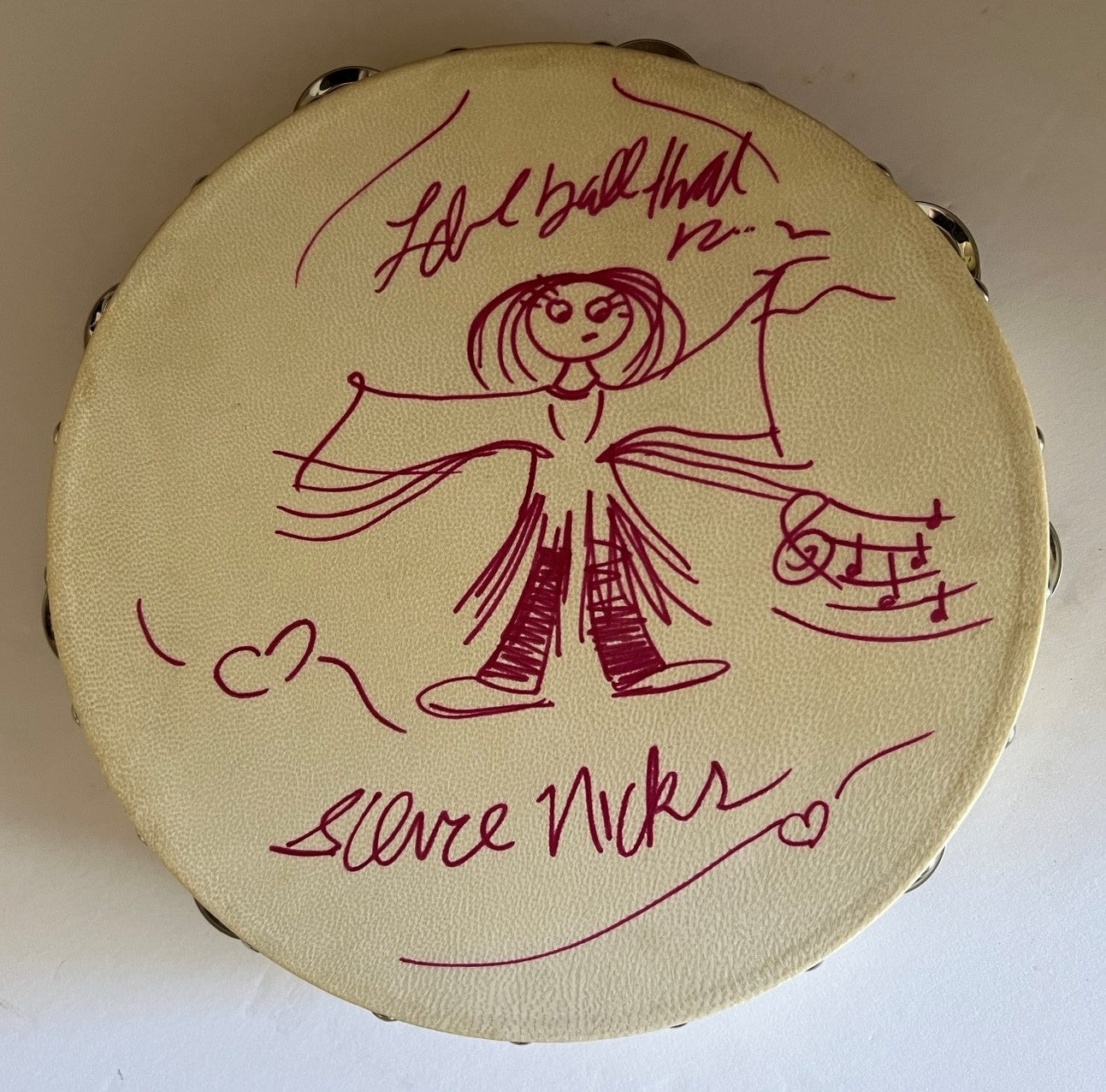 Stevie Nicks tambourine signed and sketched