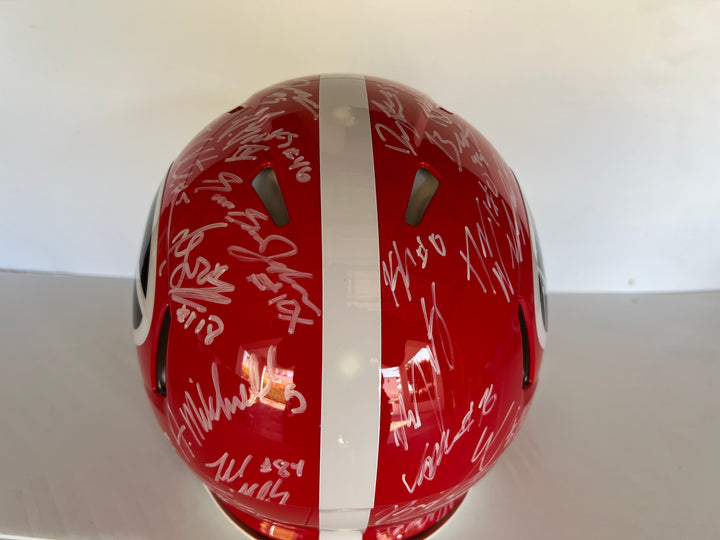 Georgia Bulldogs Stetson Bennett Kirby Smart Brock Bowers Georgia Bulldogs 2022-23 team signed Speed Riddell authentic