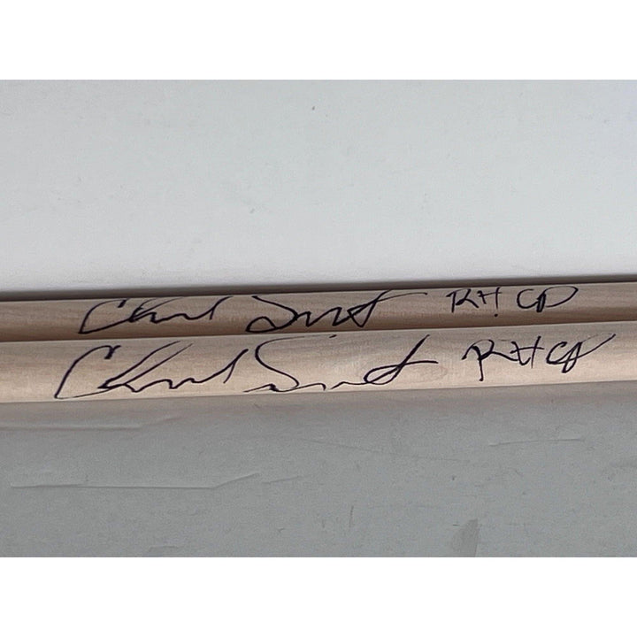 Chad Smith Red Hot Chili Peppers legendary drummer pair of drumsticks signed with proof