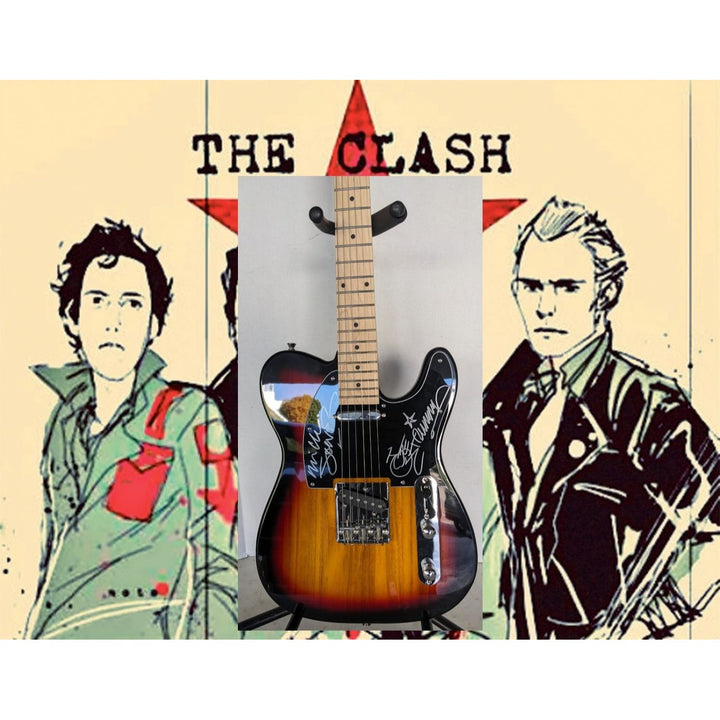 The Clash Joe Strummer & Mick Jones telecaster electric guitar signed with proof