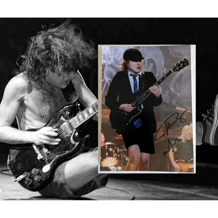 Angus Young 5x7 photo signed with proof