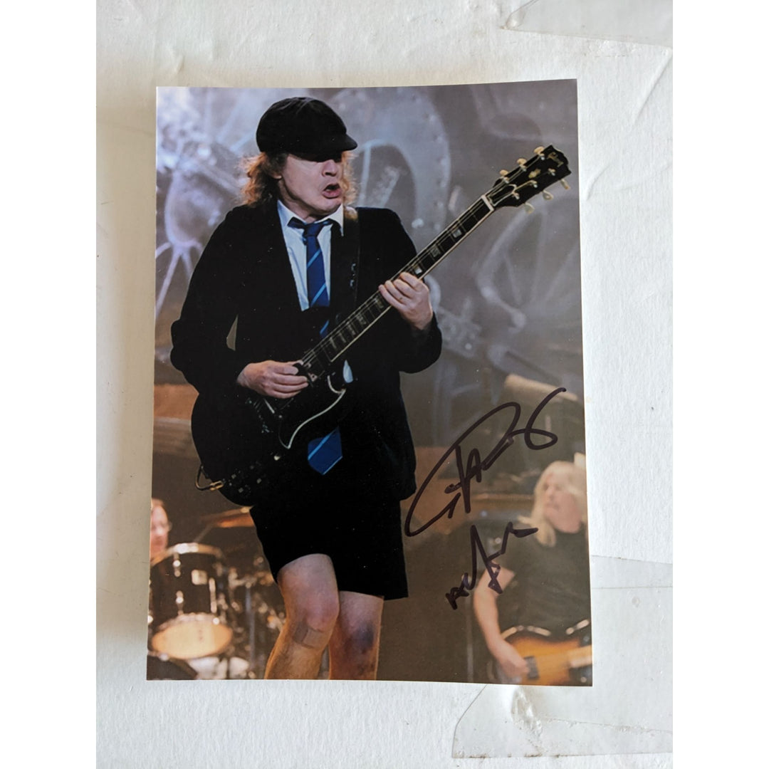 Angus Young 5x7 photo signed with proof