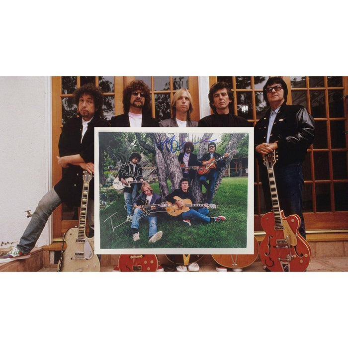 Traveling Wilburys, Bob Dylan, Jeff Lynne, Tom Petty 11x14 photo signed with proof