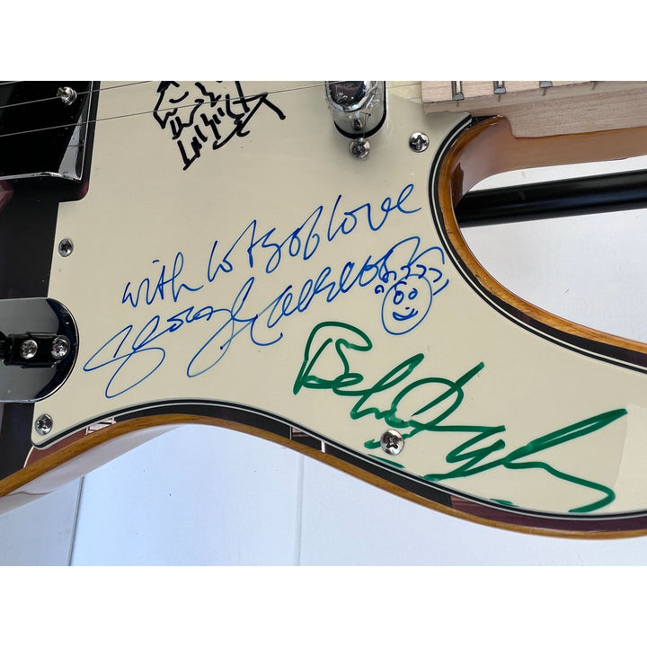 Traveling  Wilburys Roy Orbison Jeff Lynne Bob Dylan Tom Petty George Harrison full size electric guitar signed  with proof.