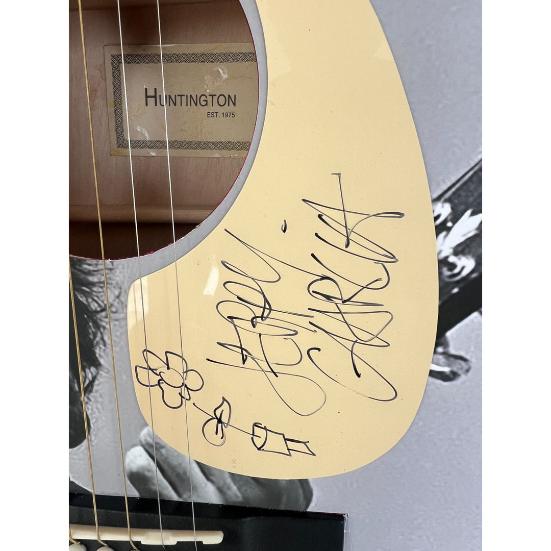Jerry García legendary front man of the Grateful Dead (one of a kind acoustic guitar) signed with sketch & proof.