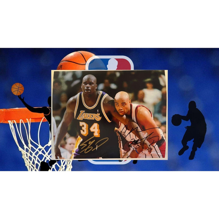 Shaquille O'Neal and Charles Barkley 8x10 photo signed with proof