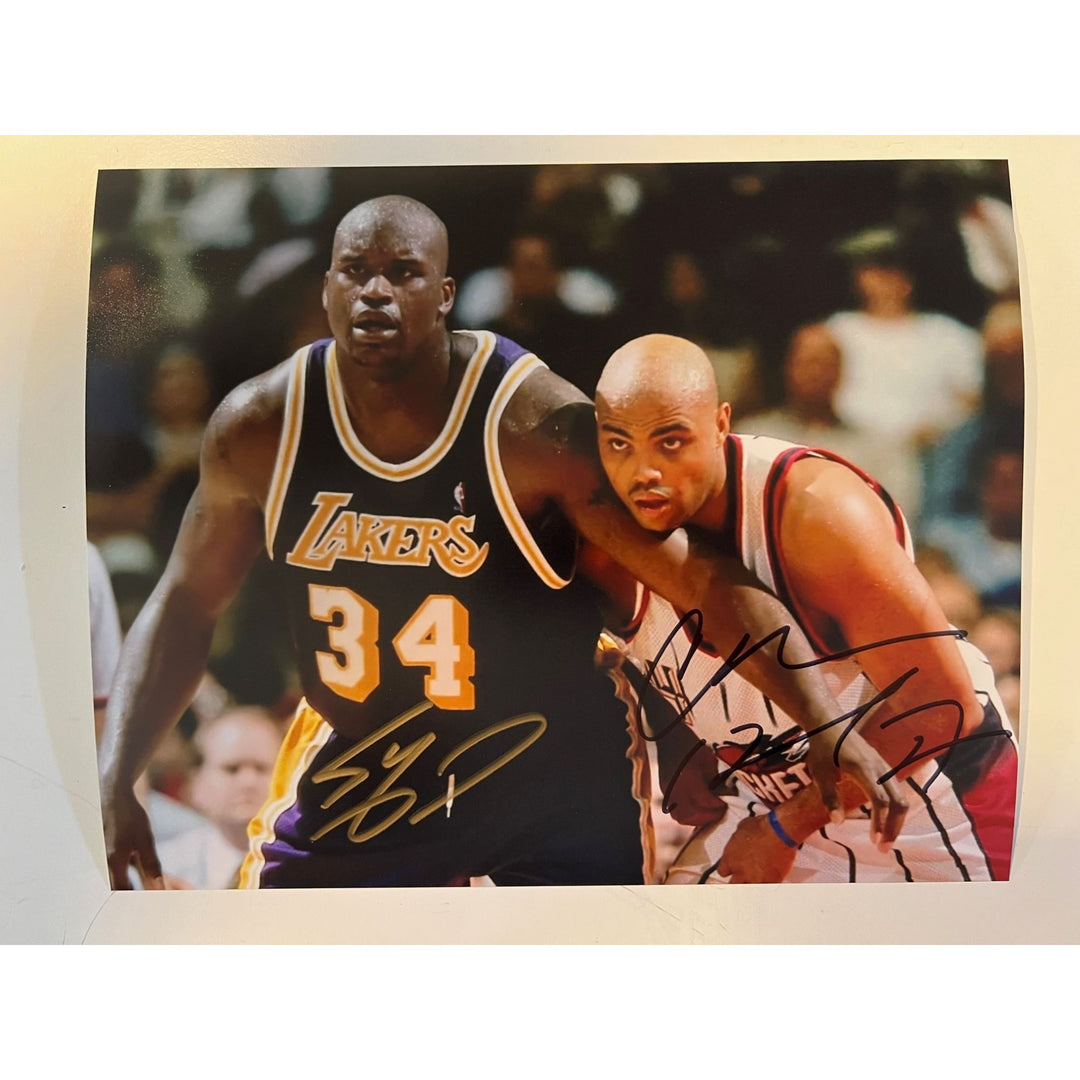 Shaquille O'Neal and Charles Barkley 8x10 photo signed with proof