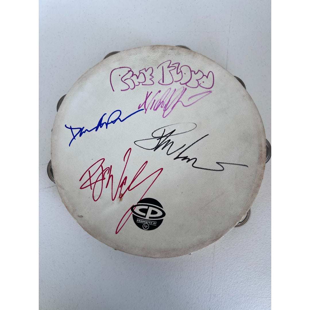 Pink Floyd David Gilmour, Roger Waters, Nick Mason, Richard Wright, 10' tambourine signed with proof.