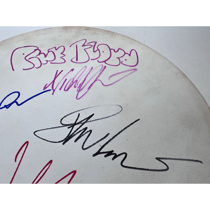 Pink Floyd David Gilmour, Roger Waters, Nick Mason, Richard Wright, 10' tambourine signed with proof.